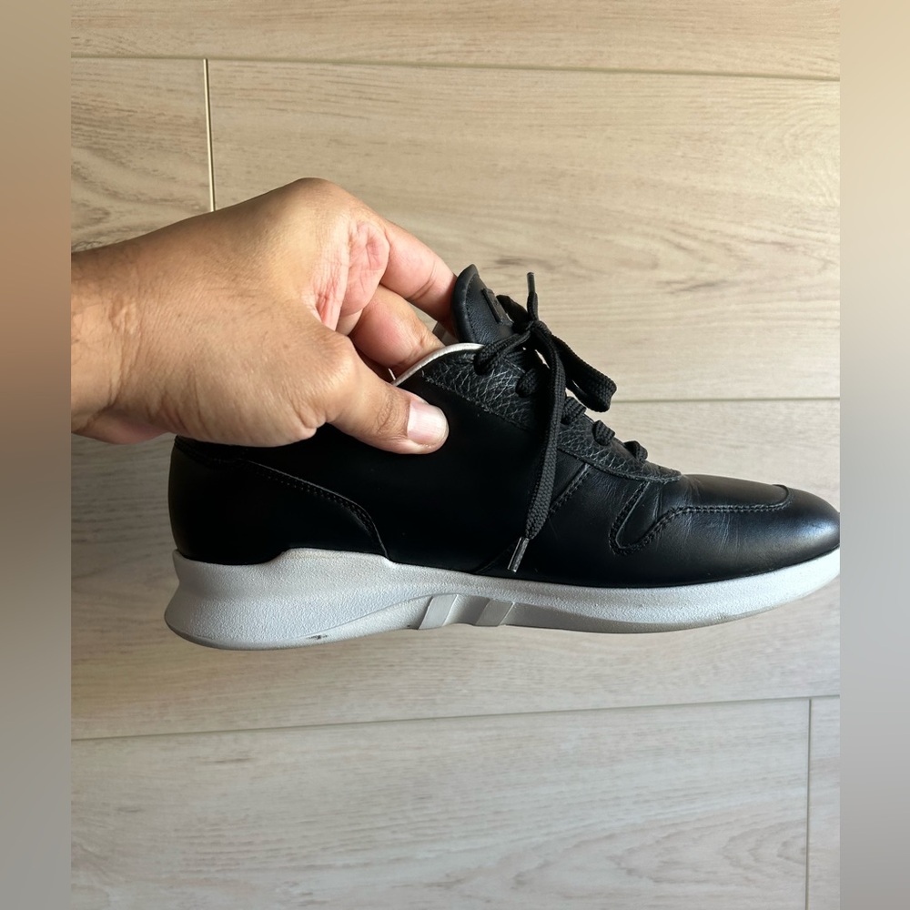 John Galliano Black Leather Sneakers Size 9.5 - Picture 6 of 11